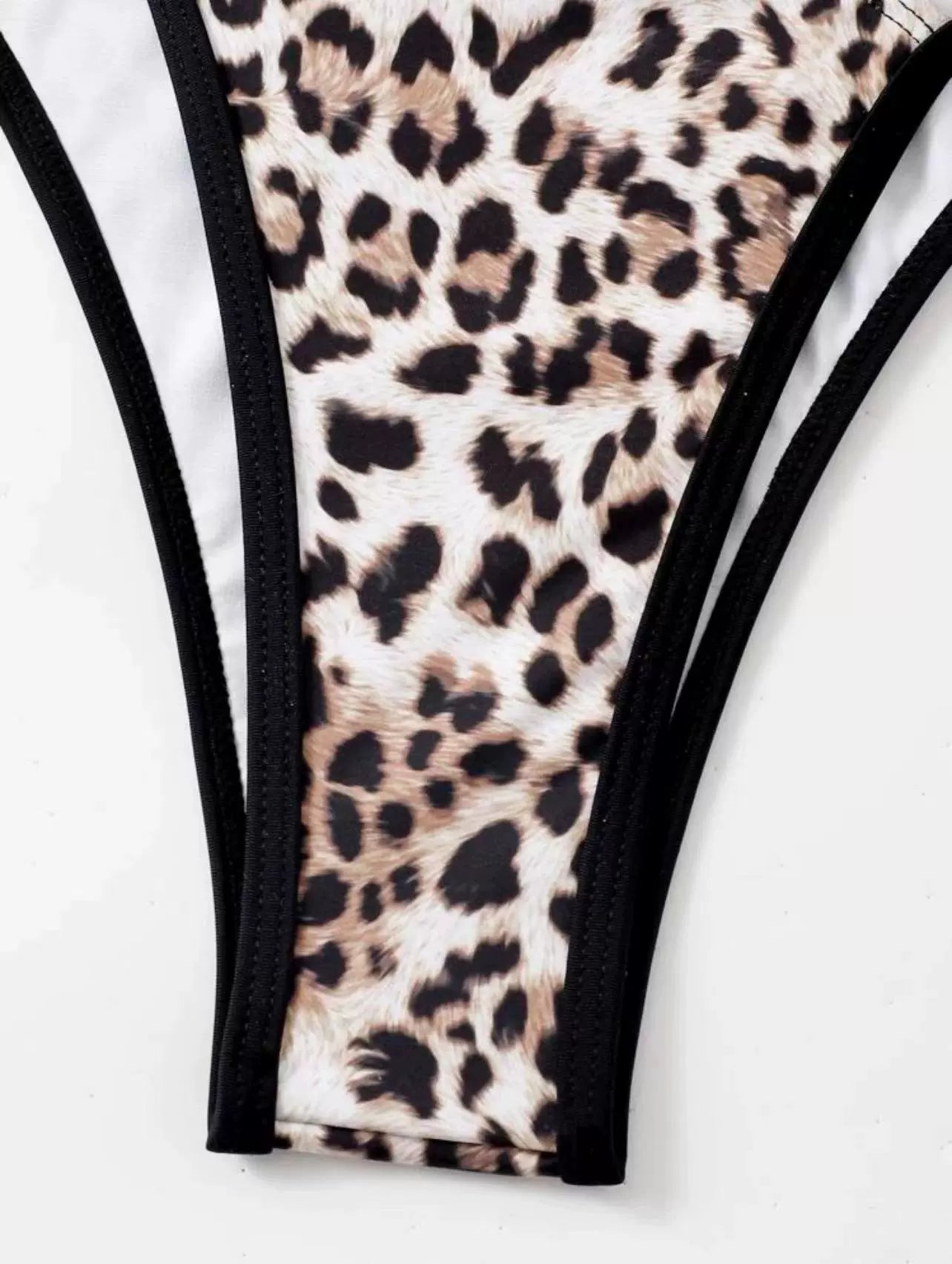 Traje de baño de una pieza con estampado de leopardo, informal, sin mangas, con cordones, para mujer, para vacaciones, buceo, traje de baño sexy europeo y americano con almohadilla para el pecho