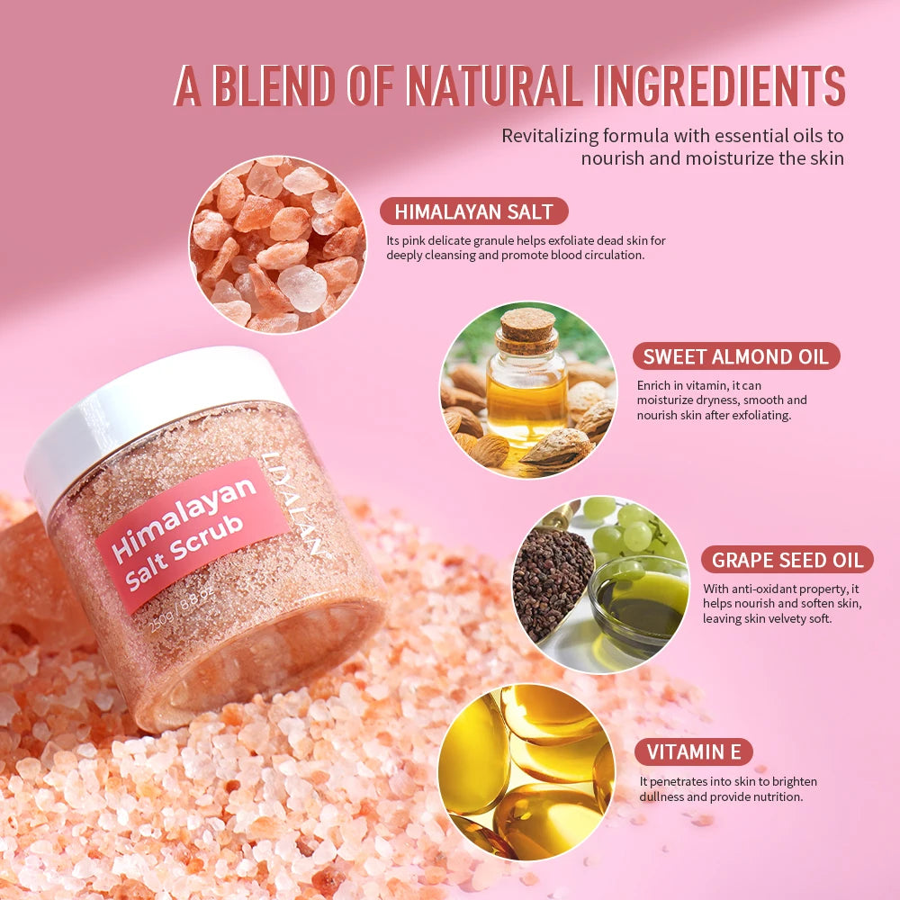 Exfoliante corporal con sal rosa del Himalaya