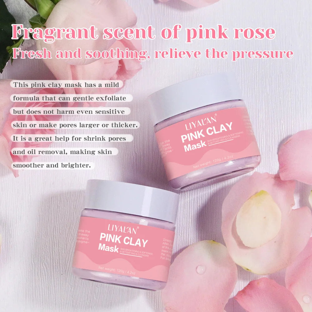 Mascarilla de barro rosa limpiadora de poros rosa