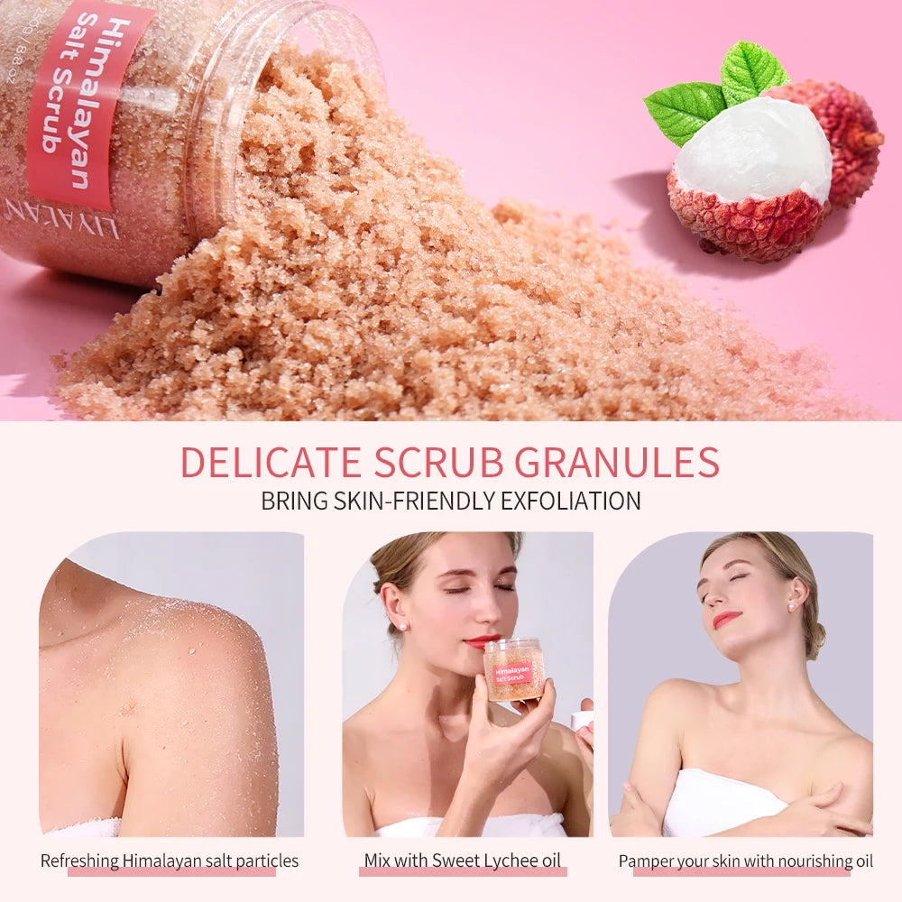 Exfoliante corporal con sal rosa del Himalaya