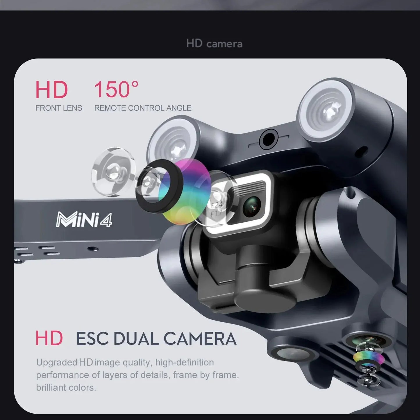 Drone profesional con cámara dual HD 8K