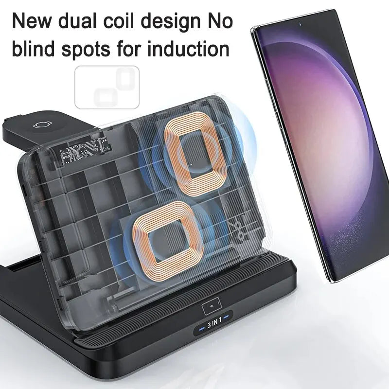 Soporte de cargador inalámbrico plegable para Samsung Galaxy