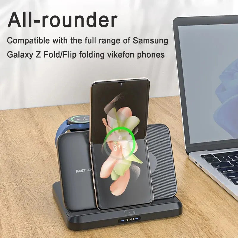 Soporte de cargador inalámbrico plegable para Samsung Galaxy
