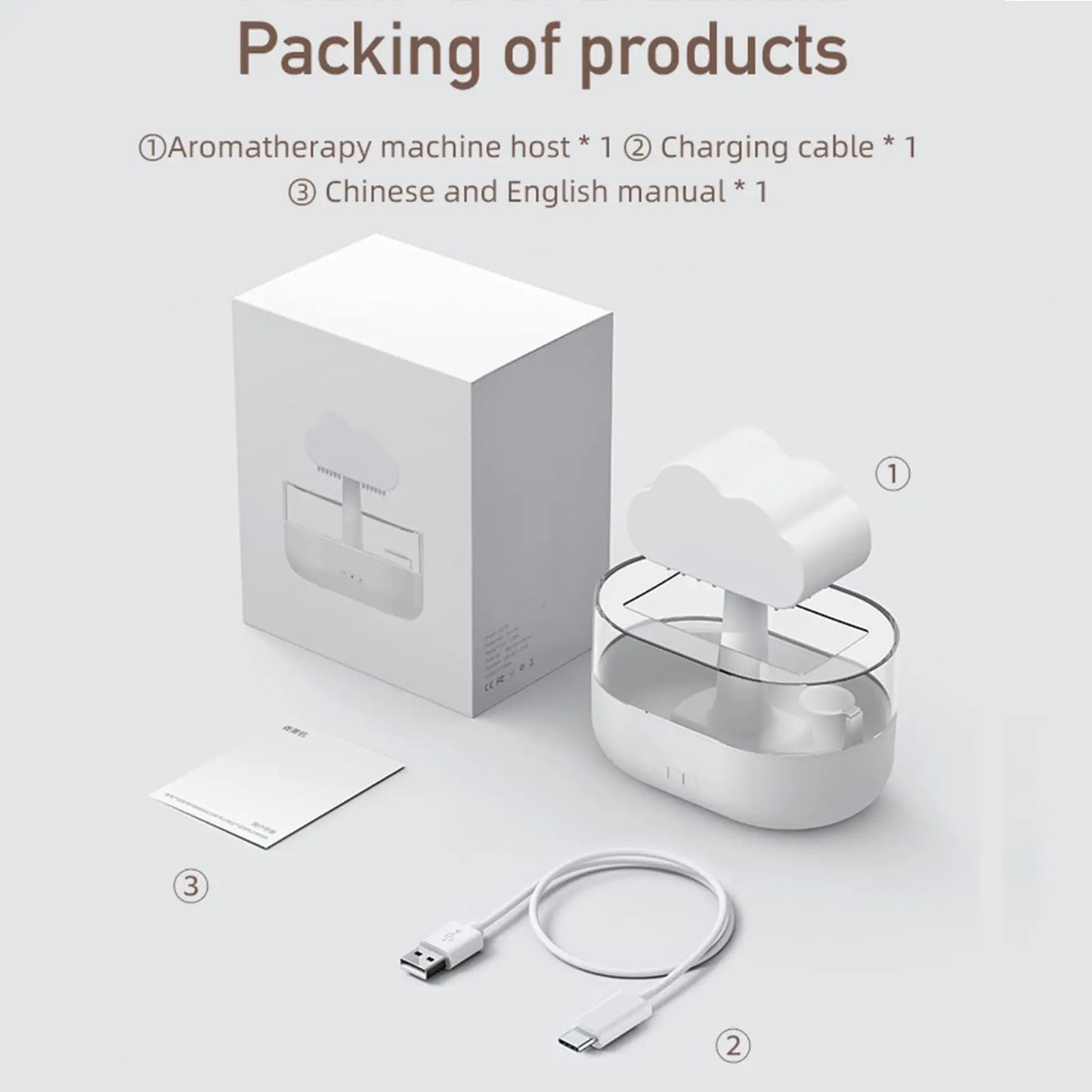 Cloud Rain Humidifier Water Drip 200ml