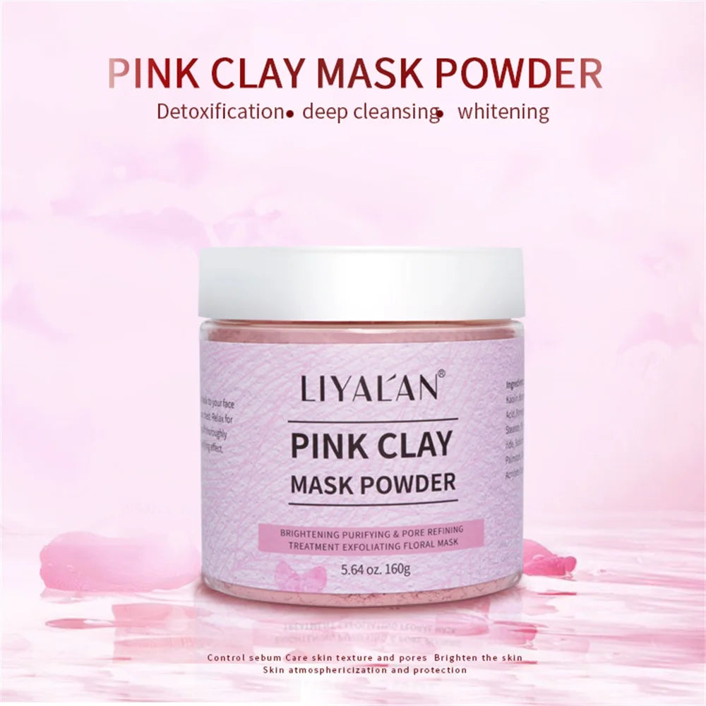 Mascarilla en polvo rosa para reducir los puntos negros