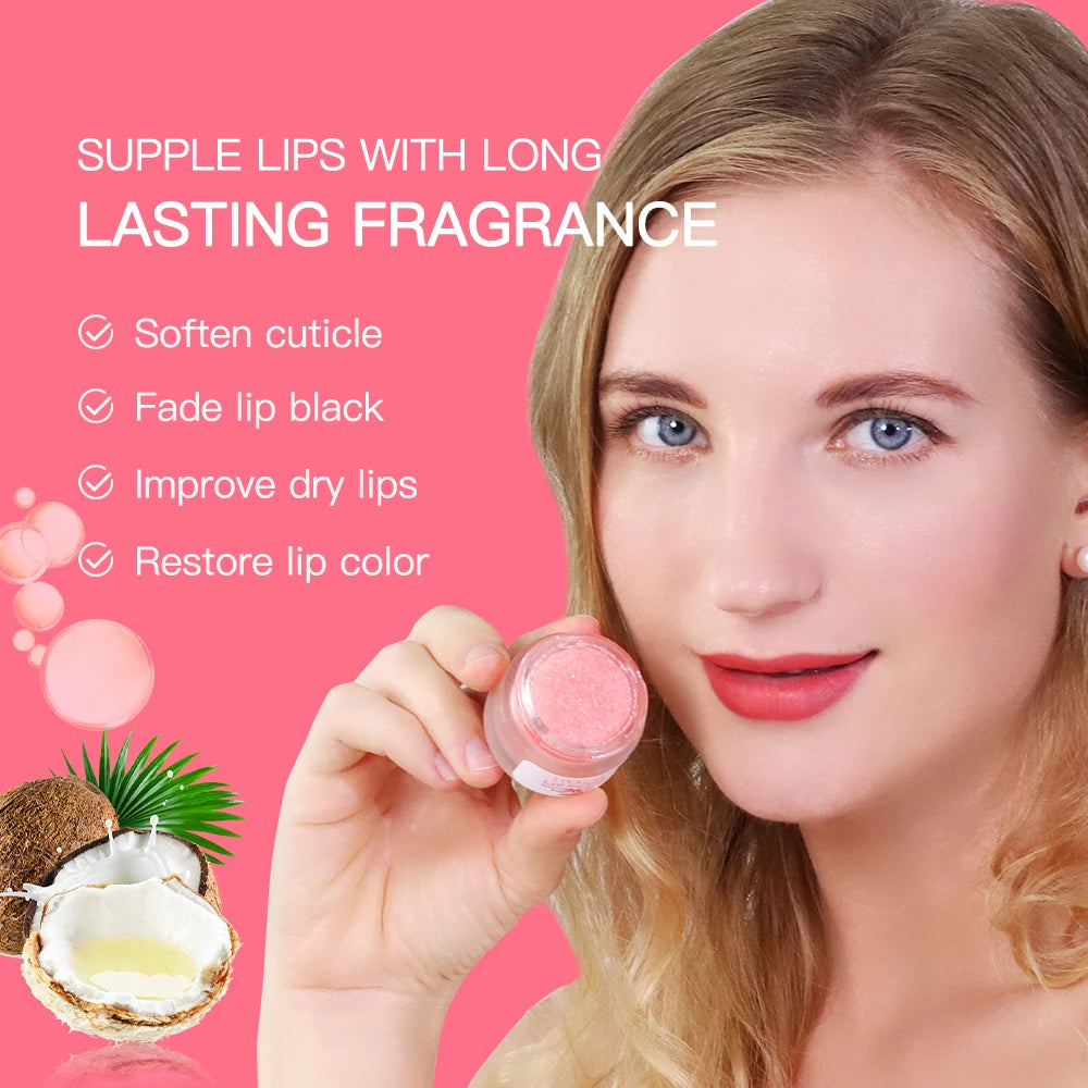 Exfoliante para labios oscuros aclarante rosa
