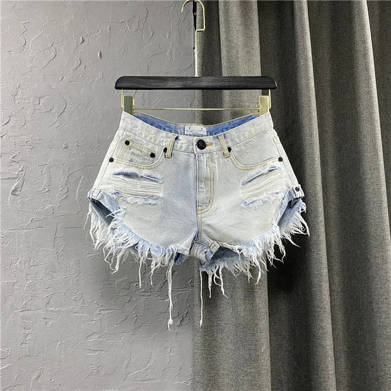 Women's Ripped Jeans Mid Waisted