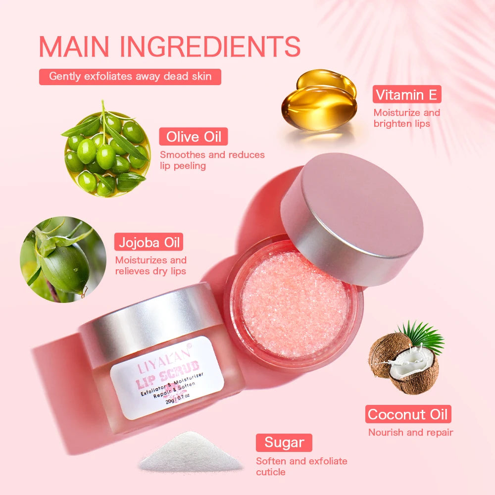 Exfoliante para labios oscuros aclarante rosa