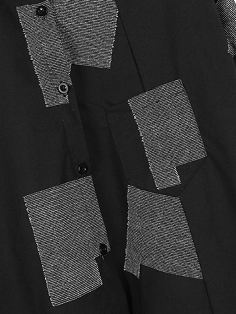 Colorbloack Irregular Design Shirt For Women