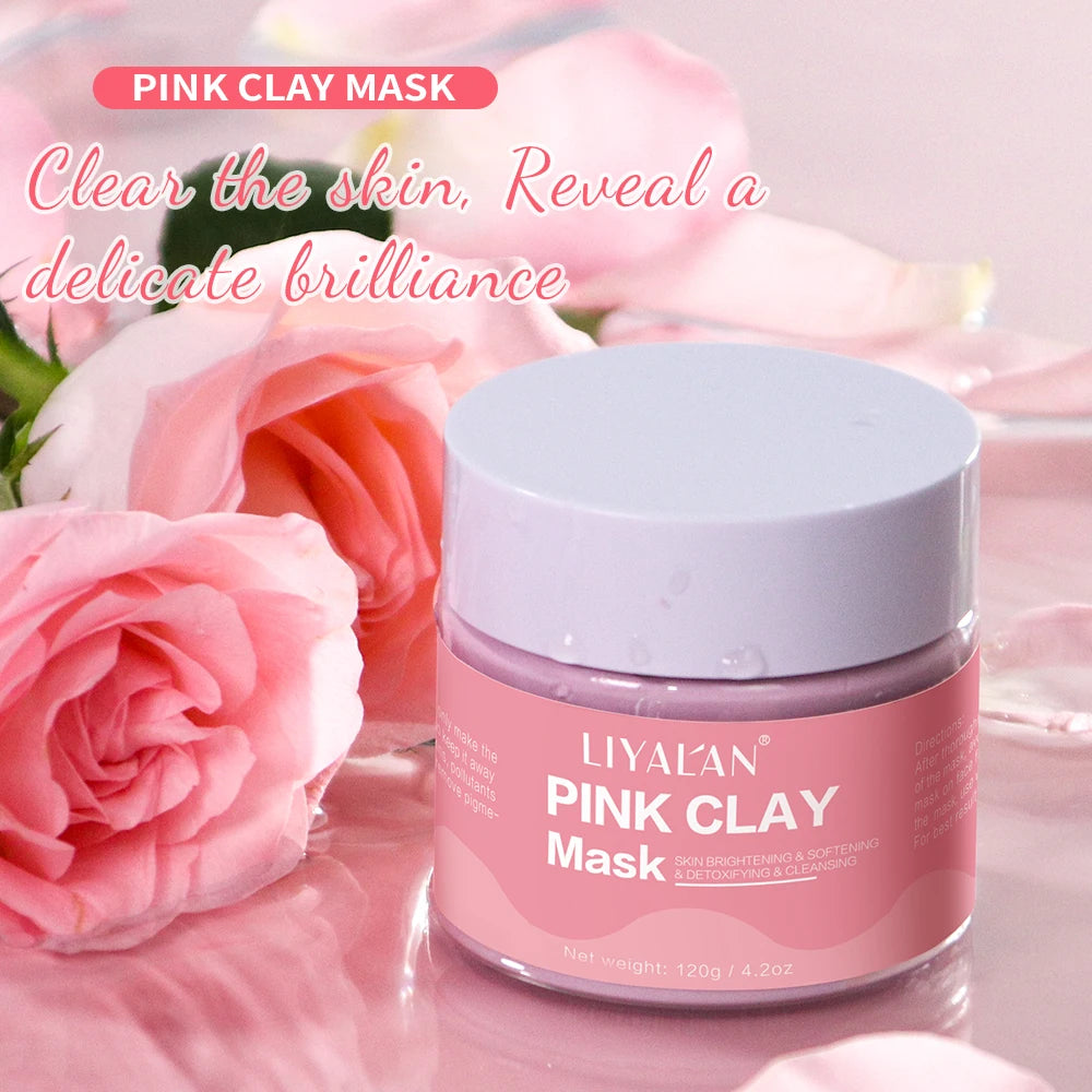 Mascarilla de barro rosa limpiadora de poros rosa