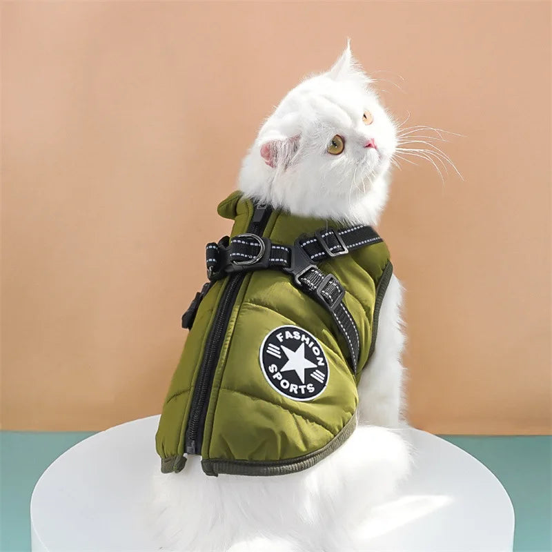 Large Pet Dog Jacket With Harness