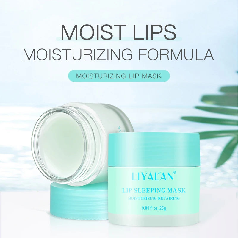 Mascarilla hidratante con bálsamo labial rosa, suave y seco