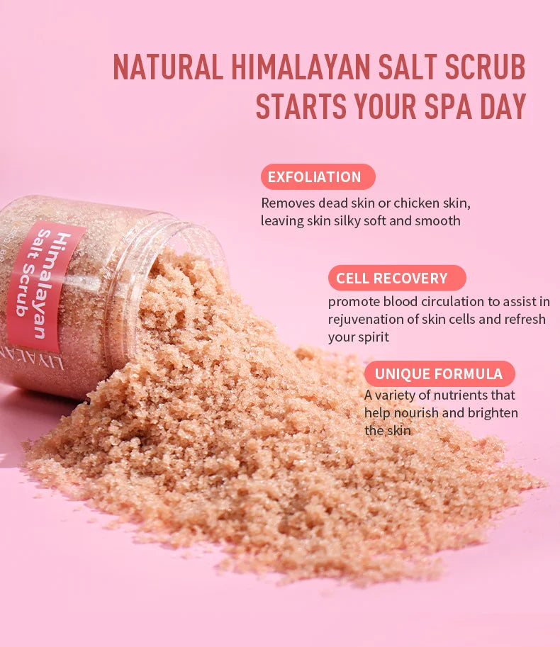 Exfoliante corporal con sal rosa del Himalaya