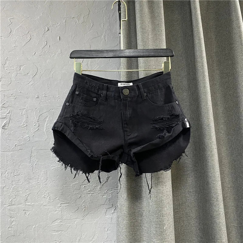 Women's Ripped Jeans Mid Waisted