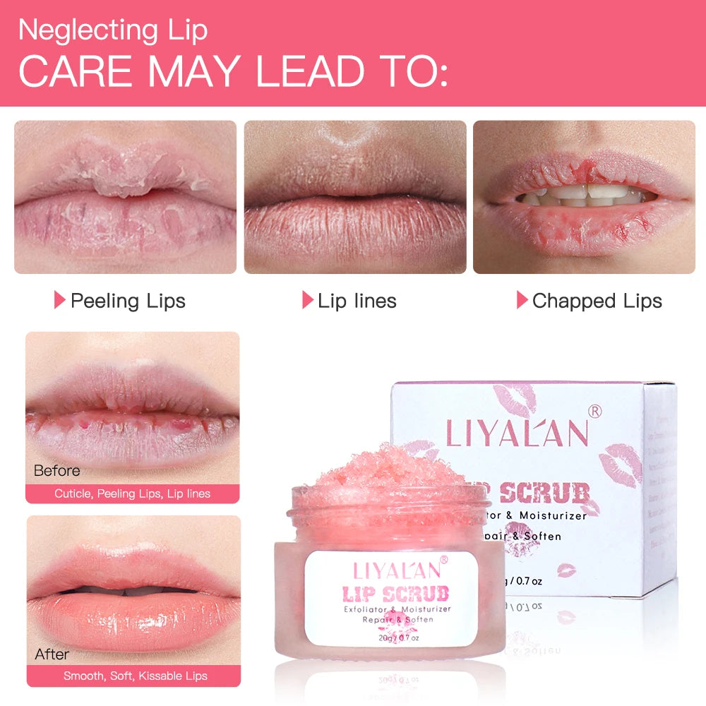 Exfoliante para labios oscuros aclarante rosa