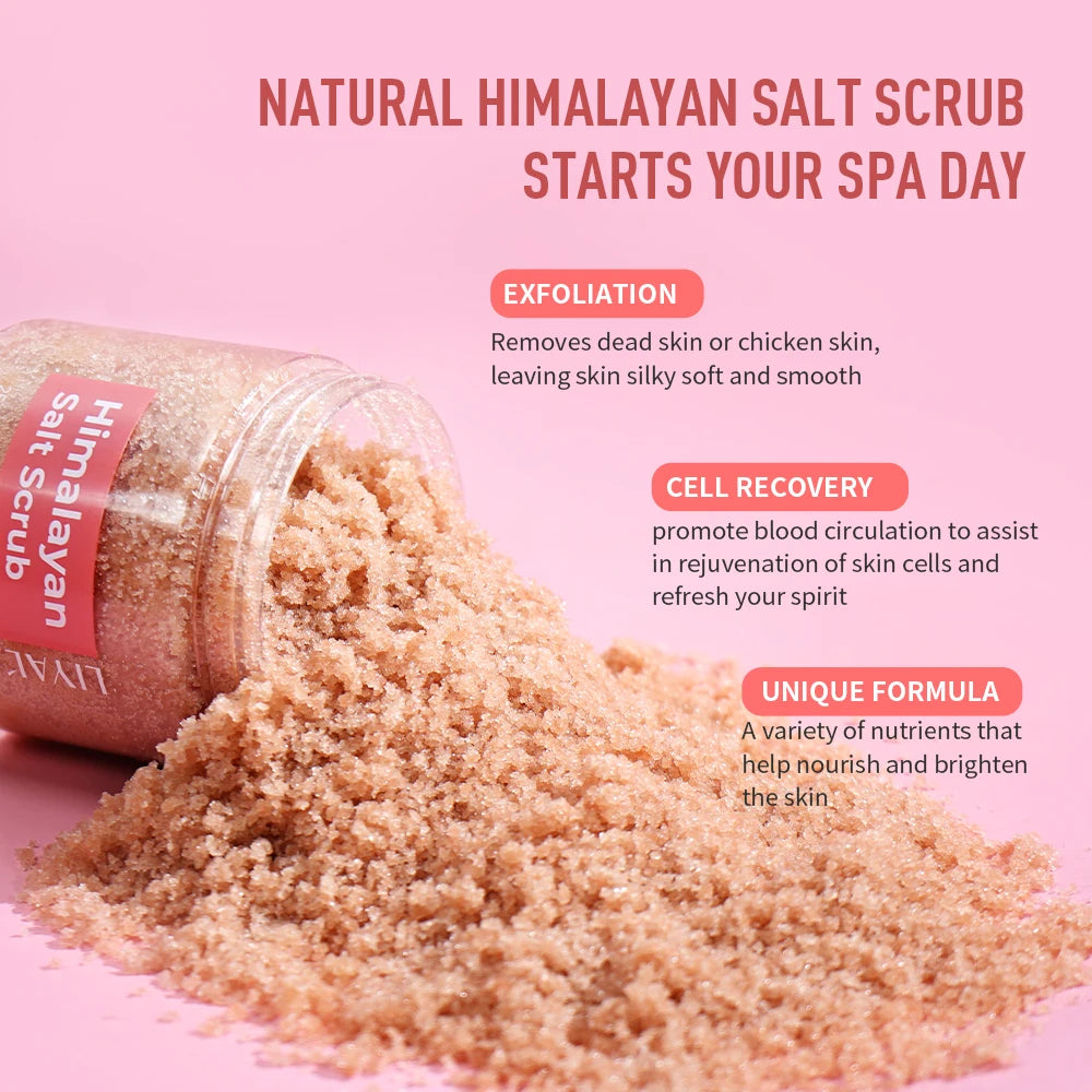 Exfoliante corporal con sal rosa del Himalaya