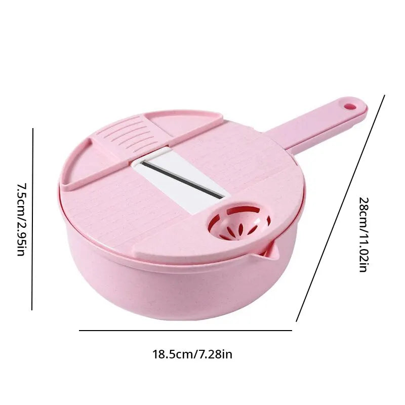 Utensilios para ensalada multifuncionales verde/azul/rosa