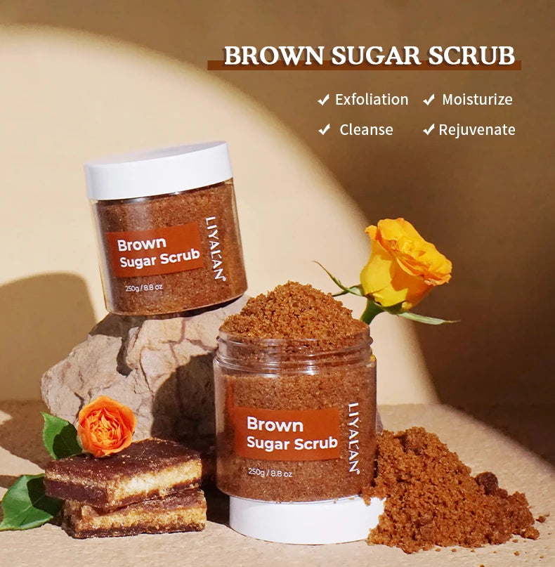 Exfoliante corporal de azúcar moreno para piel suave