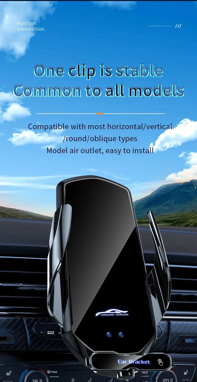 Soporte inalámbrico para teléfono con ventilación de aire para automóvil
