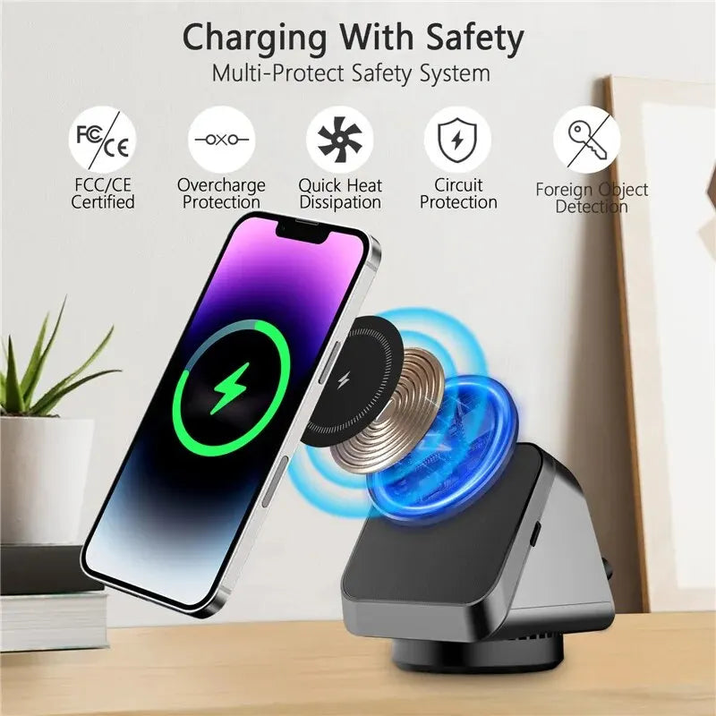 360° Rotating 3 in 1 Magnetic Wireless Charger Stand
