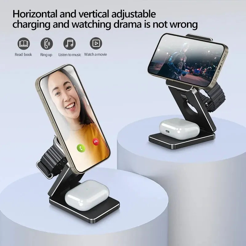 3 In 1 Magnetic Foldable Fast Charging Dock Station