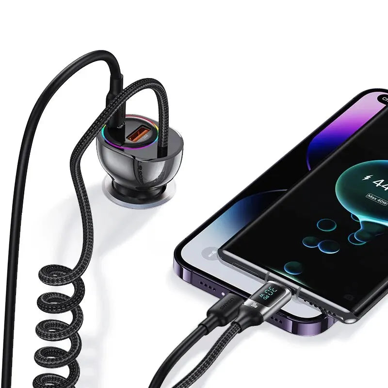 Car Charger with PD 30W Type-C Cable