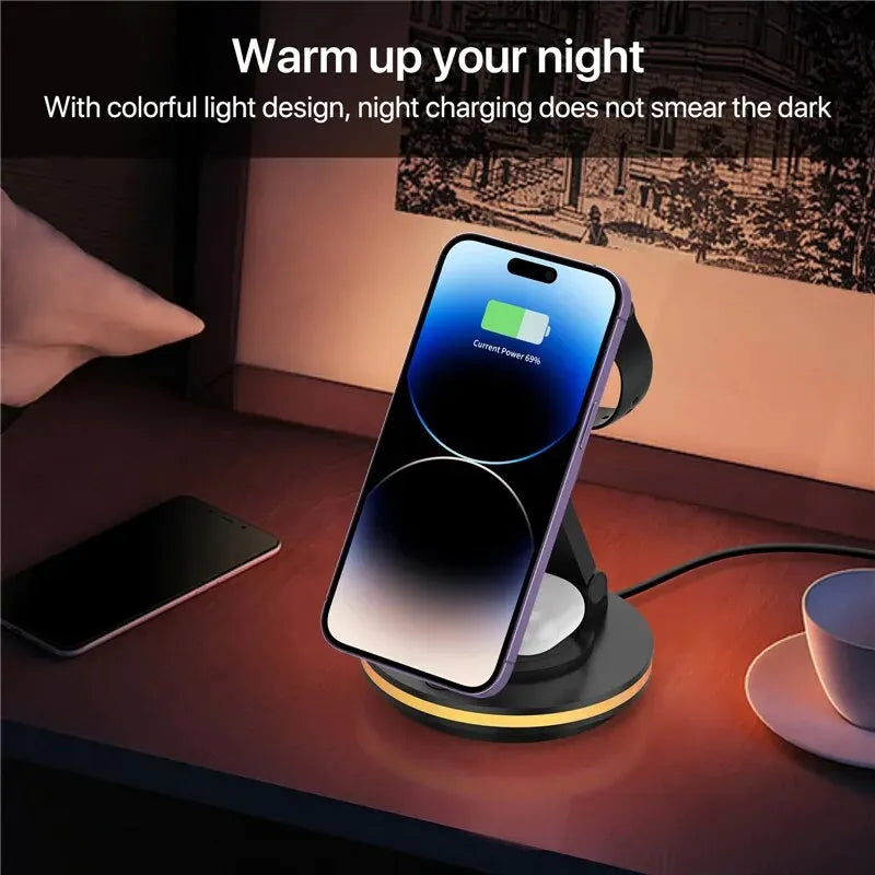 180° Rotate Foldable Magnetic Wireless Charger Stand