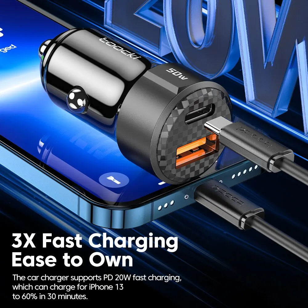 USB Type C Car Fast Charging For iPhone 12 13 14