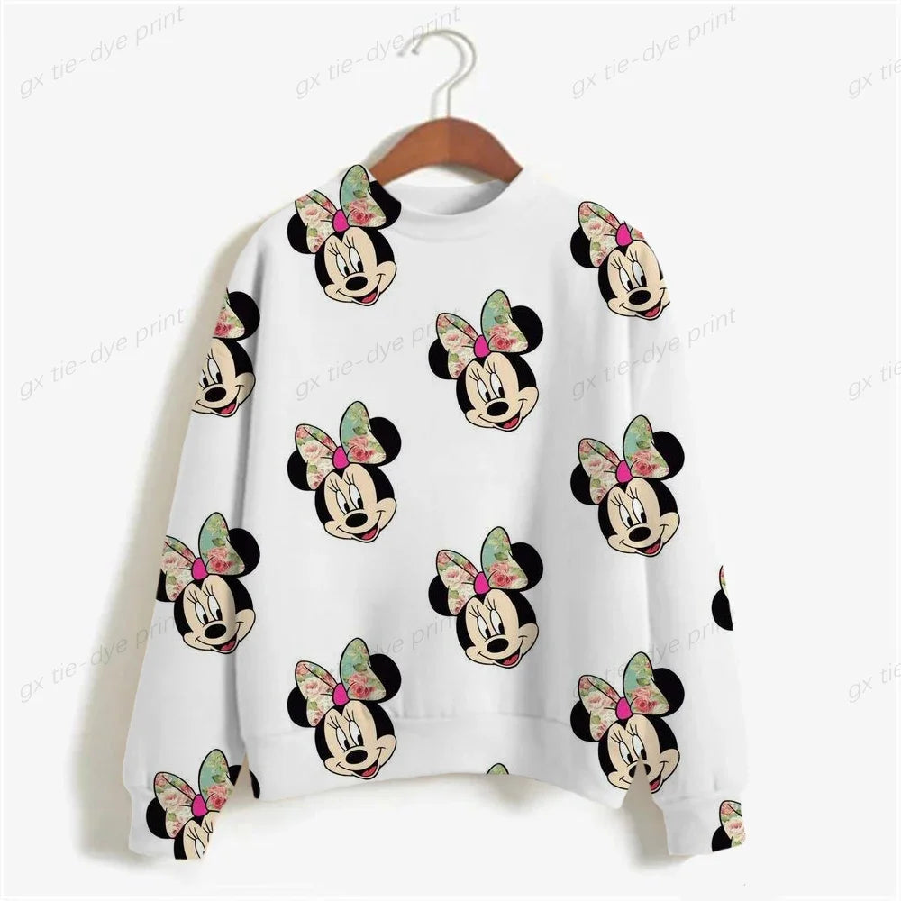 Ladies Disney Minnie Mouse Print Sweatshirt Spring Autumn