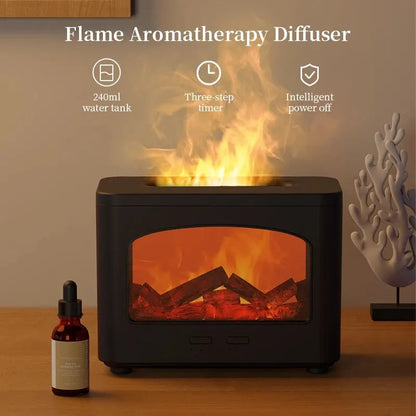 240ml Flame Air Humidifier Essential Oil Diffuser