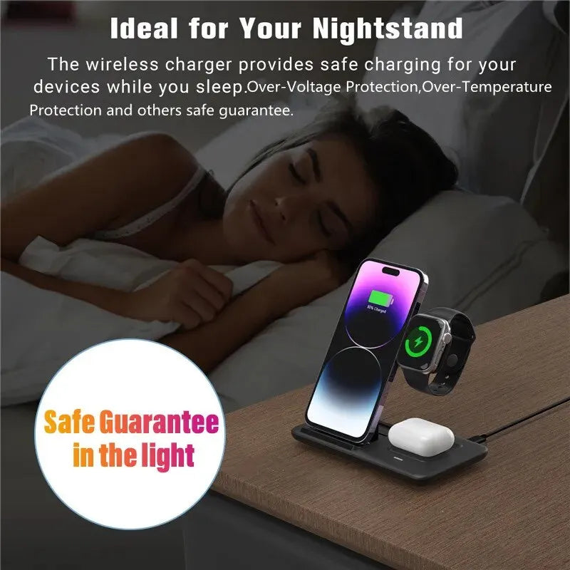 3 In 1 Foldable Wireless Charger Stand