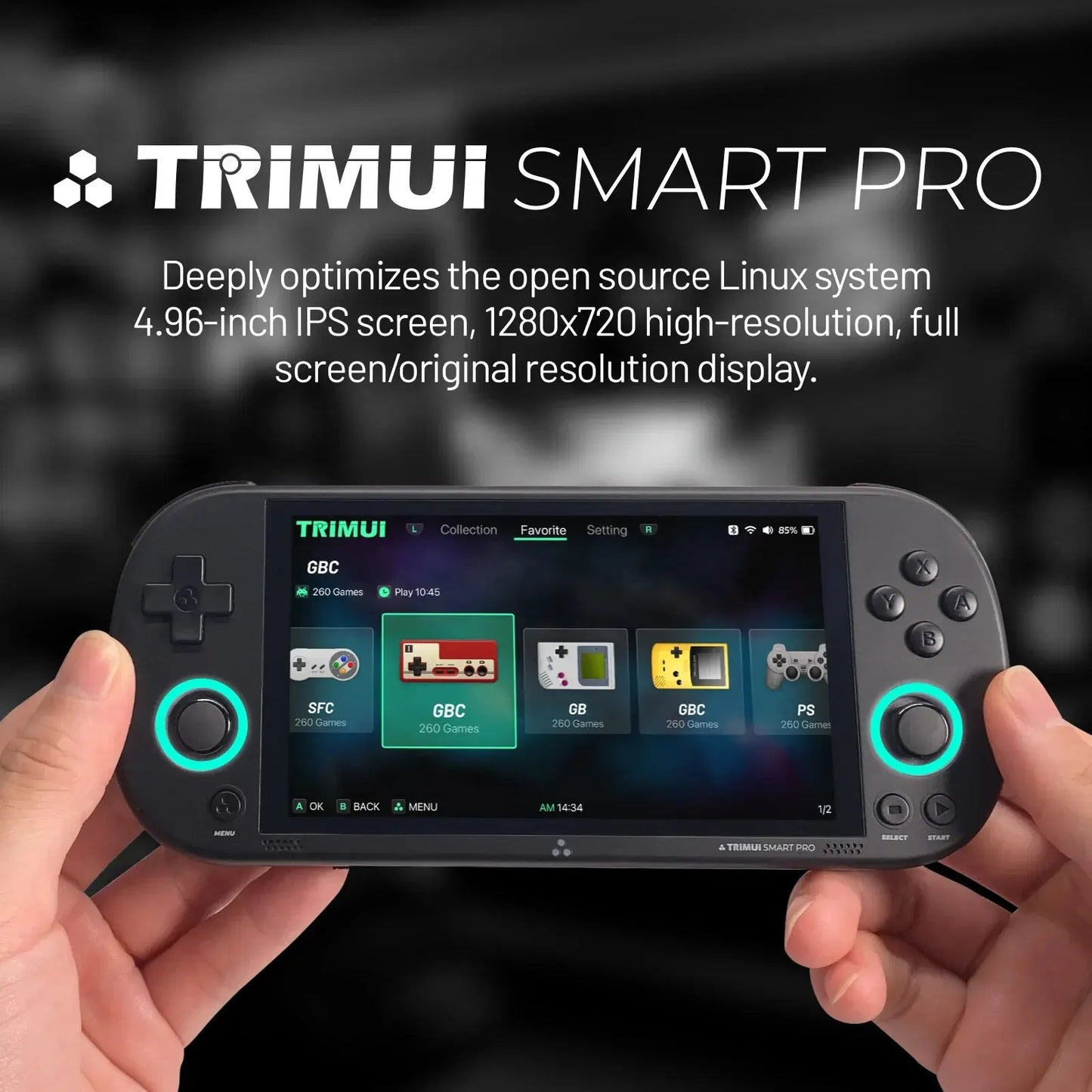 Consola de juegos portátil Trimui Smart Pro Vintage, consola de juegos portátil inalámbrica, recreativos Retro, consola de juegos con pantalla HD IPS de 4,96 pulgadas 