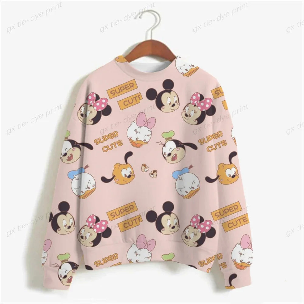 Ladies Disney Minnie Mouse Print Sweatshirt Spring Autumn