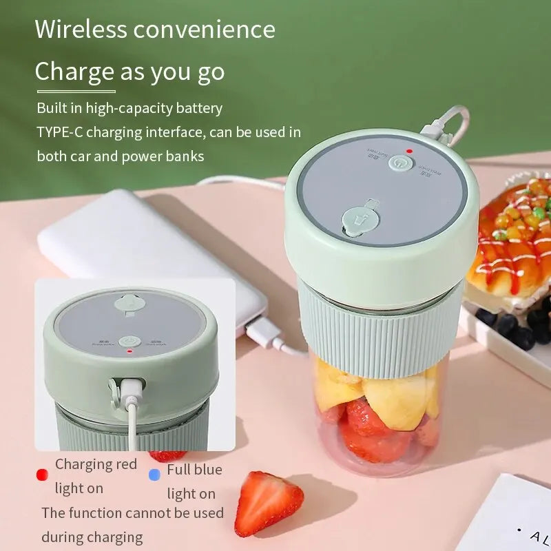 350ml Rechargeable Mini Electric Juicer with Straw