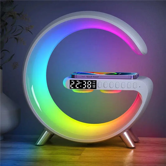 Alarm Clock Speaker APP RGB Light Fast Charging Station