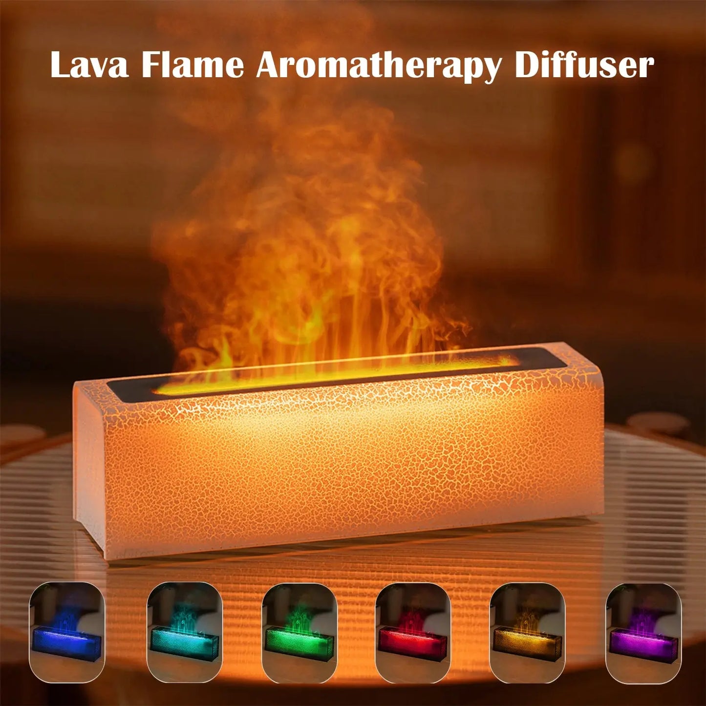 Difusor de aromaterapia con llama RGB de siete colores de 150 ml