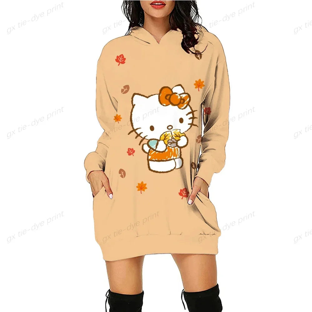 Women Long Hoodie Dress