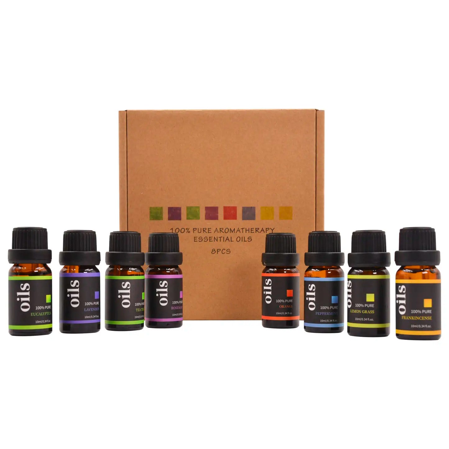 8 Gift Set Pure Essential Oils for Diffuser