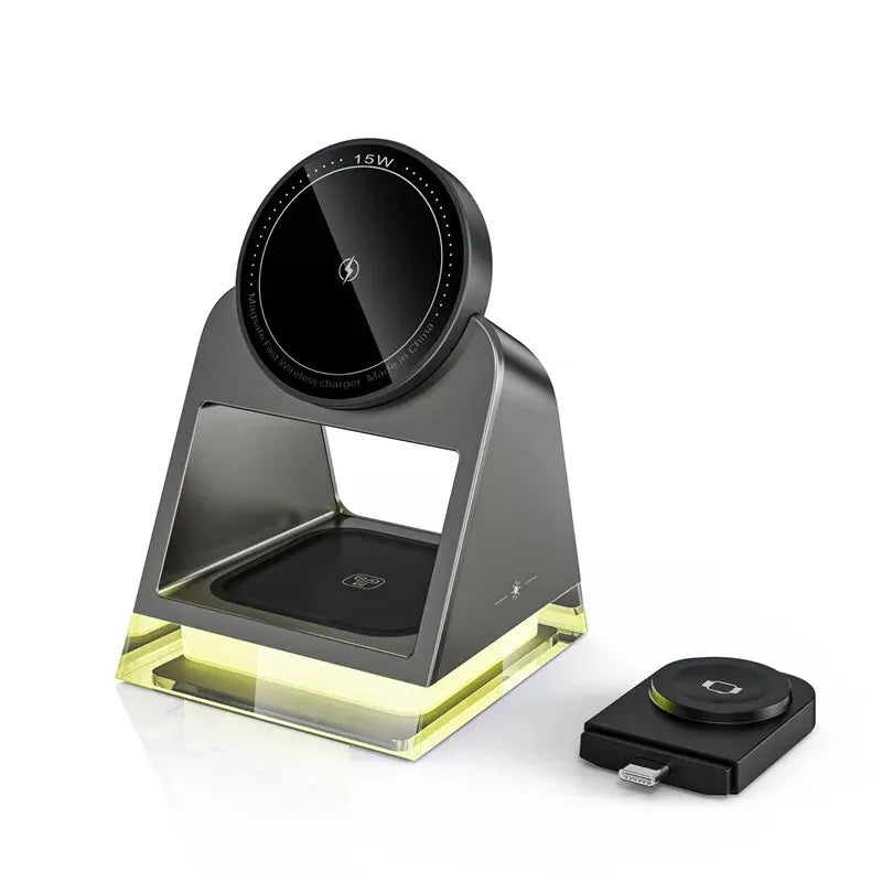 3 In 1 Led Light Fast Wireless Charging Station Dock