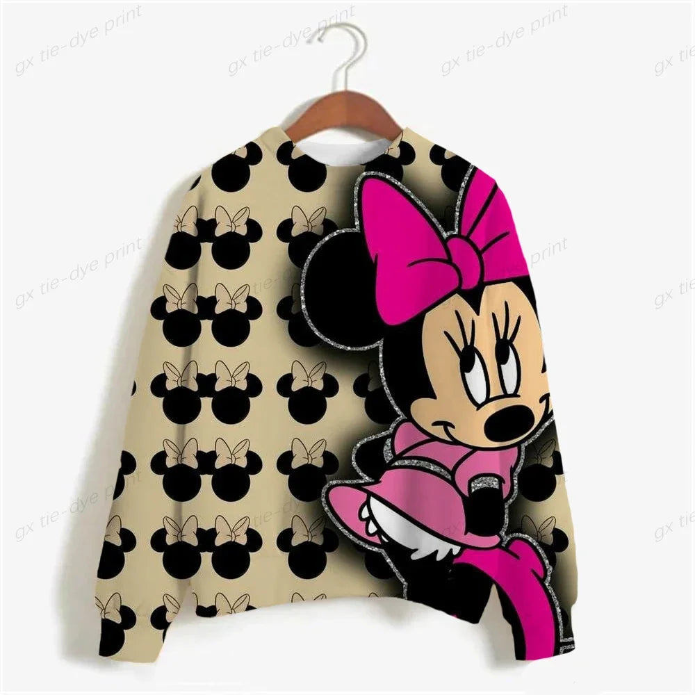 Ladies Disney Minnie Mouse Print Sweatshirt Spring Autumn