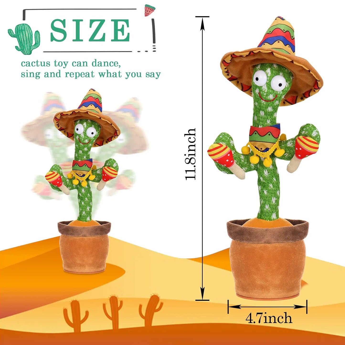 Jouets pour bébé cactus parlant dansant 