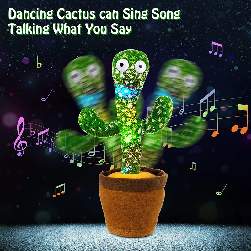 Voice Repeat Plush Cactu Dancer Toy For Kids Gift