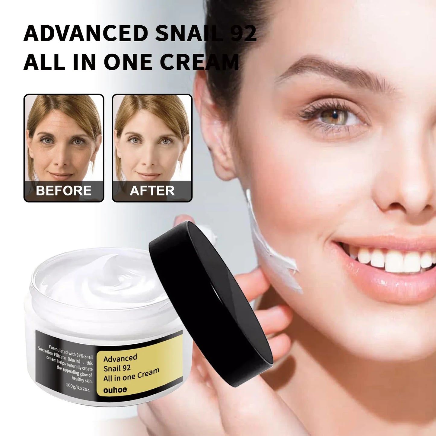 Face Moisturizer Anti Aging Face Lifting Nourishing Repair Snail Cream Korean