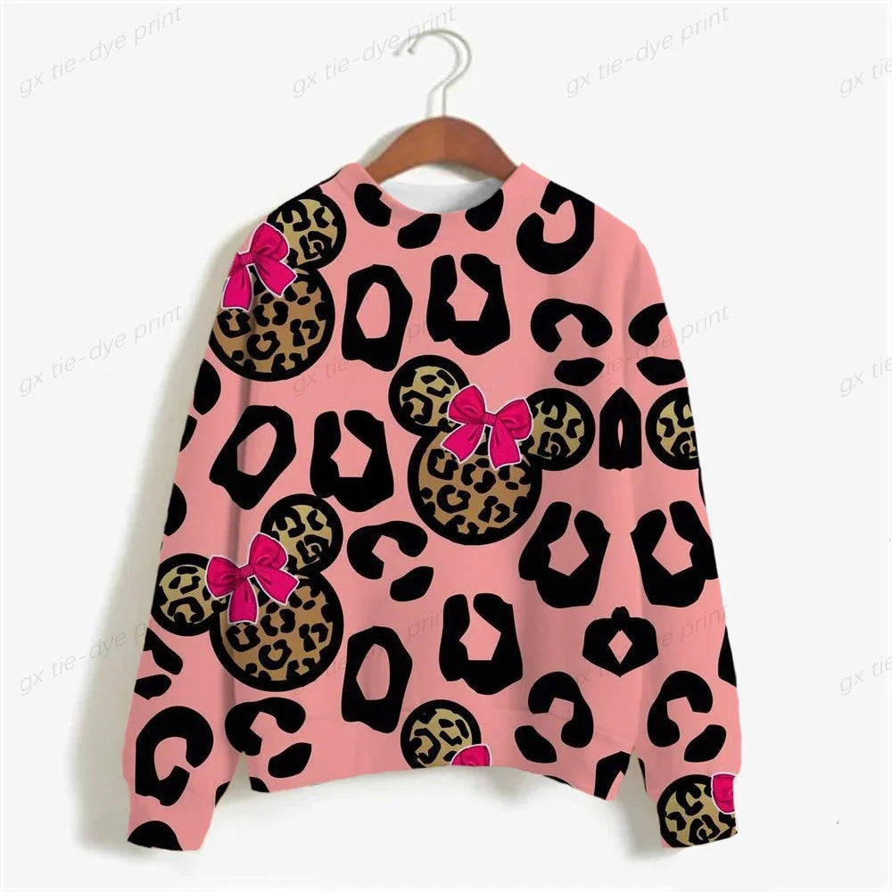 Ladies Disney Minnie Mouse Print Sweatshirt Spring Autumn