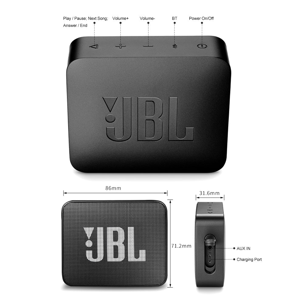 Haut-parleur Bluetooth portable sans fil étanche IPX7 JBL GO2